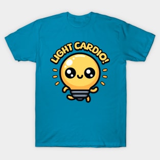 Light Cardio! Cute Lightbulb Running Pun T-Shirt